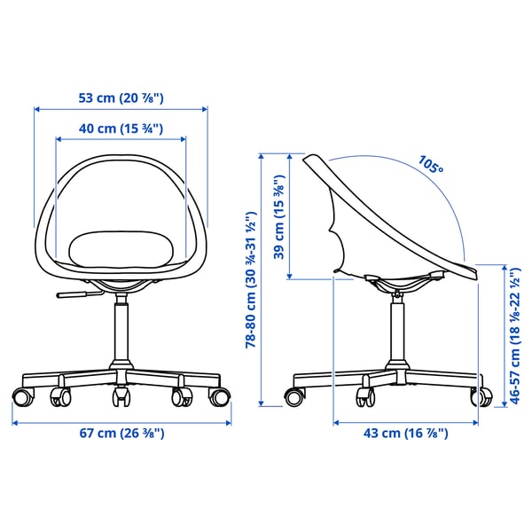 Illustration with measurements for the product: LOBERGET.