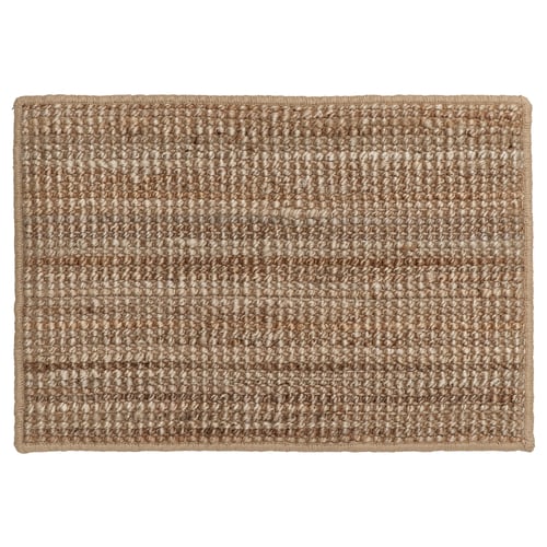 LOHALS jute doormat, beige, rectangular with textured pattern.