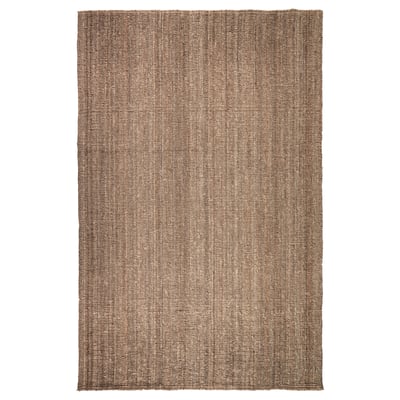 A neutral-colored, flat-woven jute rug named LOHALS, ideal for living or dining spaces.