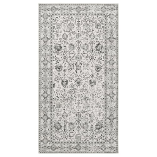 LOKALTÅG, rectangular rug, grey, patterned, flat-weave, recycled polyester.