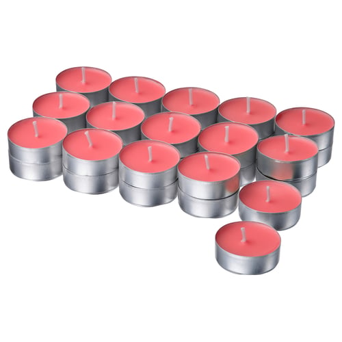 LOTSFÅGEL Scented tealight, Watermelon bright pink, 3.5 hr