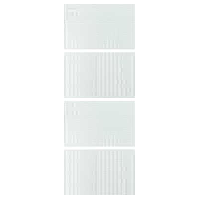 LUNDBRÄSMA 4 panels for sliding door frame, checkered glass, 75x201 cm