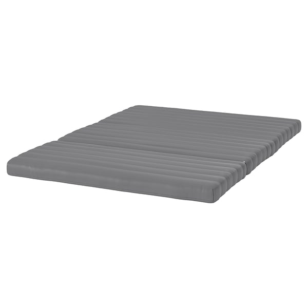 Grey foam mattress, rectangular, quilted, comfy & firm, grey cover, LYCKSELE LÖVÅS.