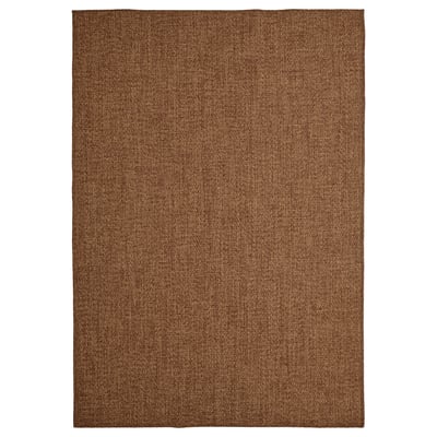 The LYDERSHOLM rug is a rectangle, brown, natural-fiber, durable, and easy-to-clean floor mat.