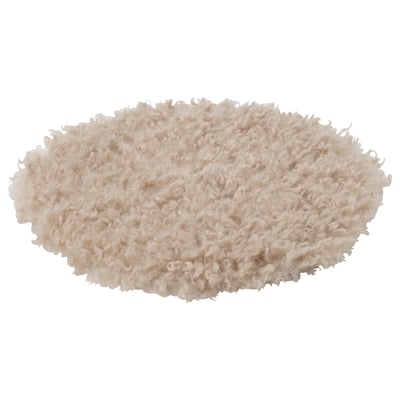 Madonnaliija, beige chair pad, soft, curly, round, non-slip bottom, recycled polyester.