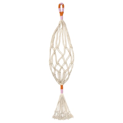 White macramé plant hanger by IKEA, handmade in india for various pots.