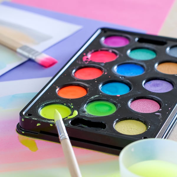 MÅLA Watercolour box with 14 colours, mixed colours