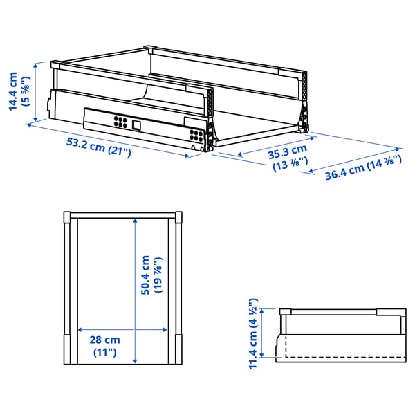 MAXIMERA Drawer, medium, white, 40x60 cm