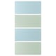 MEHAMN double-sided panels: light blue & green, fiberboard, rectangular, minimalist design.