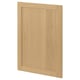 A light brown wooden kitchen cabinet door in a simple, framed design with bevelled edges.