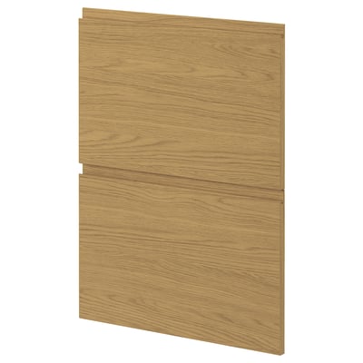 Oak-colored wooden panel, part of ikeas METOD kitchen system, light brown, rectangular, flat-faced, modern minimalist design.