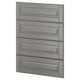 METOD grey kitchen drawers, four rectangular with beveled edges.