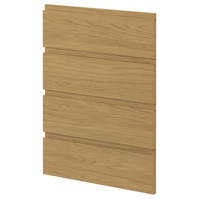Oak-colored METOD cabinet front with sleek, minimalist design in wood grain finish.