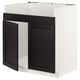 METOD kitchen unit: white & dark brown wood, square shape, flat panels, sturdy frame.