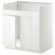 White, modern kitchen cabinet with clean lines, high-gloss finish, and sturdy frame.