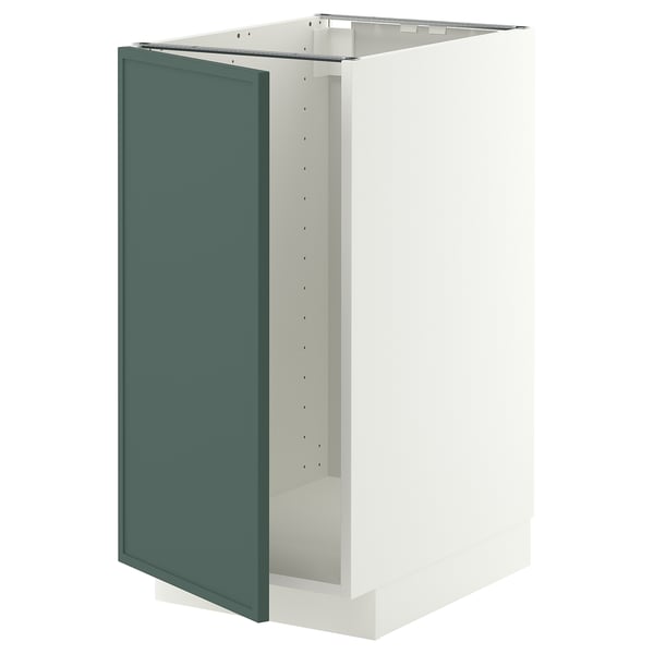 METOD Base cab f sink/waste sorting, white/Aspudden dark grey-green, 40x60 cm