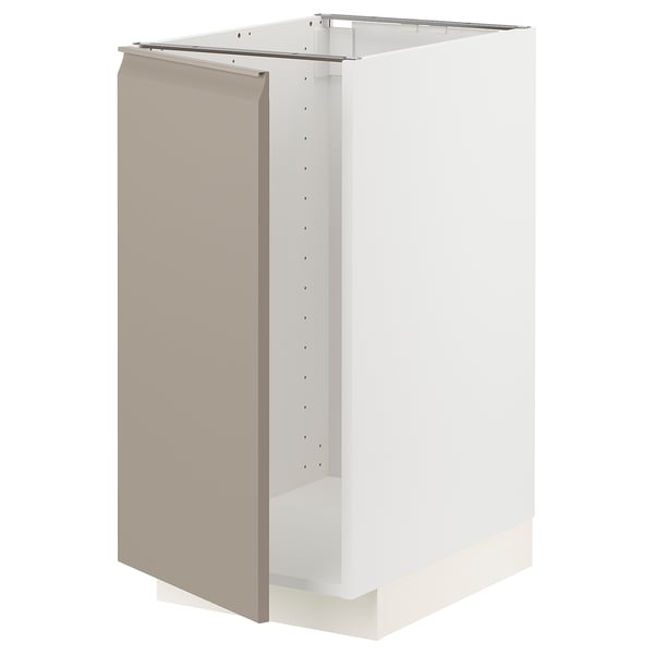 METOD grey-beige cabinet, modern with integrated handle.