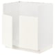 White METOD kitchen cabinet, modern, minimalist design, particleboard, square shape.