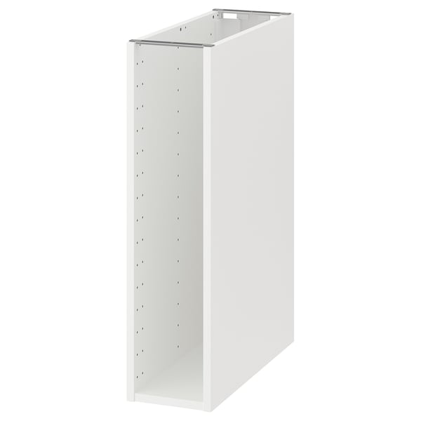 White ikea METOD kitchen cabinet, rectangular with adjustable shelf holes.