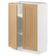 METOD kitchen cabinet with light oak doors open, white frame.