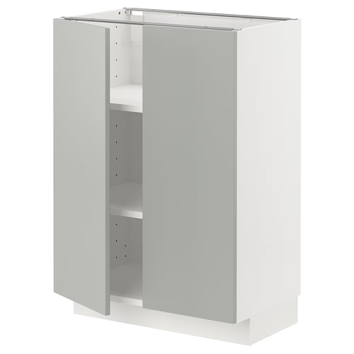 White METOD kitchen cabinet with gray doors, modern design