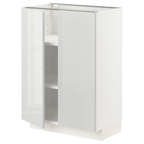 METOD kitchen cabinet, high gloss white, rectangular, with adjustable shelves.