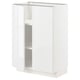 White METOD kitchen cabinet with glossy finish and adjustable shelves.
