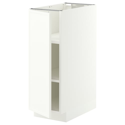 METOD Base cabinet with shelves, white/Aspudden matt white, 30x60 cm
