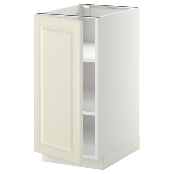 METOD off-white cabinet, classic design, white-cream, rectangular, with adjustable shelf.