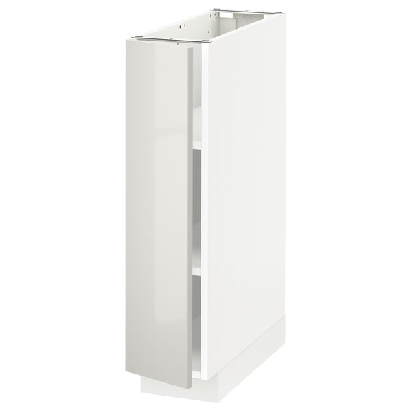 White METOD kitchen cabinet, glossy finish, rectangular shape, single door.