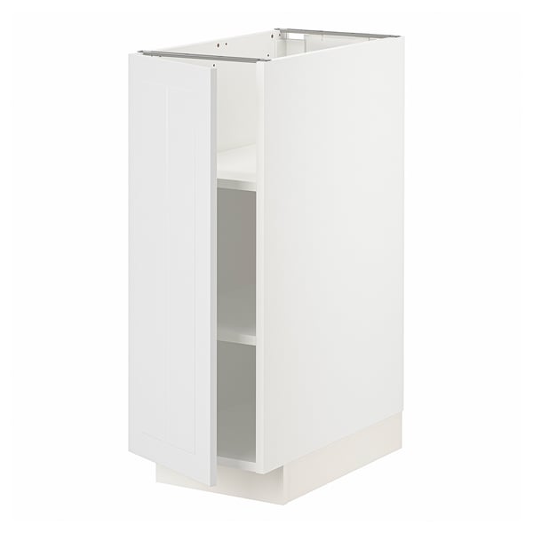 White METOD kitchen unit with glass door, rectangle shape, modern design.