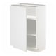 White METOD kitchen cabinet, rectangular, two adjustable shelves, sturdy particleboard construction.