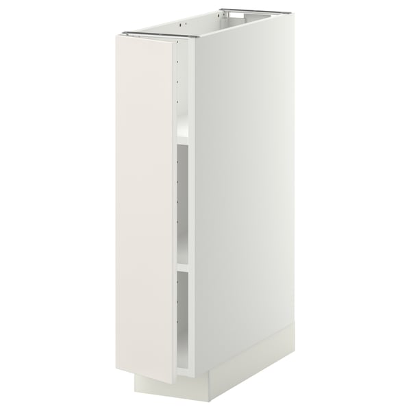 White METOD kitchen cabinet, rectangular, with smooth surfaces and adjustable shelves.