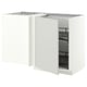 METOD Corner base cab w pull-out fitting, white/Aspudden light grey, 128x68 cm
