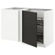 Alt: white & black modern kitchen cabinet with glass door, sleek design, snap hinges.