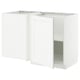 White METOD kitchen cabinet set, rectangular, clean design with open shelf.