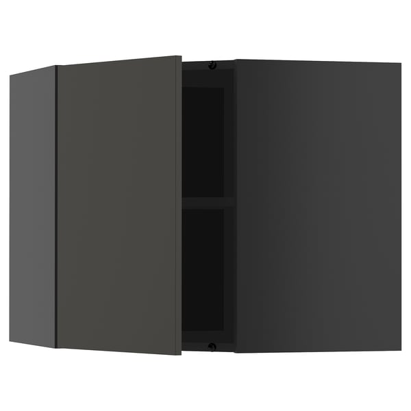 Black METOD kitchen cabinet, sleek modern design, with adjustable shelf.