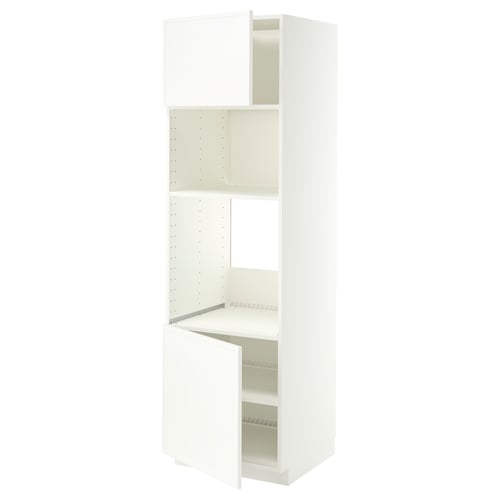METOD High cabinet f built-in appliances, white/Aspudden matt white, 60x60x200 cm