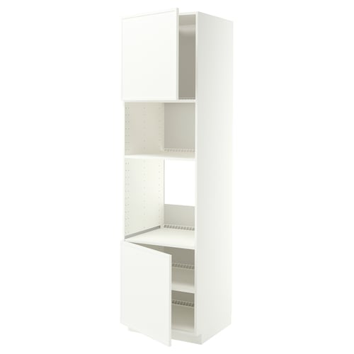 METOD High cabinet f built-in appliances, white/Aspudden matt white, 60x60x220 cm