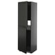 METOD kitchen cabinet, black, tall, rectangular, with two doors, one shelf visible.