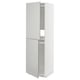 White METOD cabinet with light grey havstorp doors, sleek modern design.