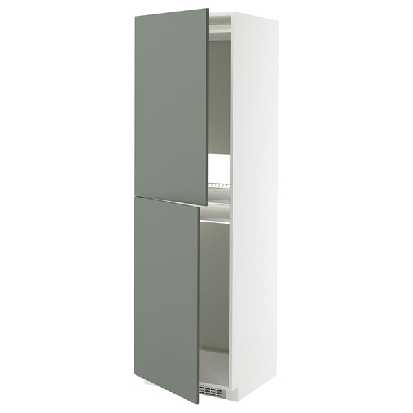 METOD kitchen cabinet in grey-green with adjustable shelves.