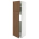 METOD walnut white cabinet, slim wood doors, adjustable shelves.