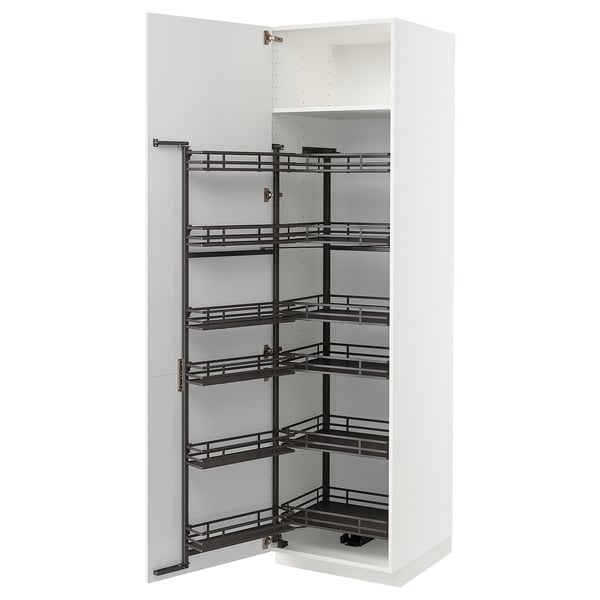 METOD kitchen cabinet: white, pull-out shelves, steel frame.