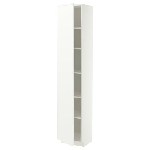 METOD High cabinet with shelves, white/Aspudden matt white, 40x37x200 cm