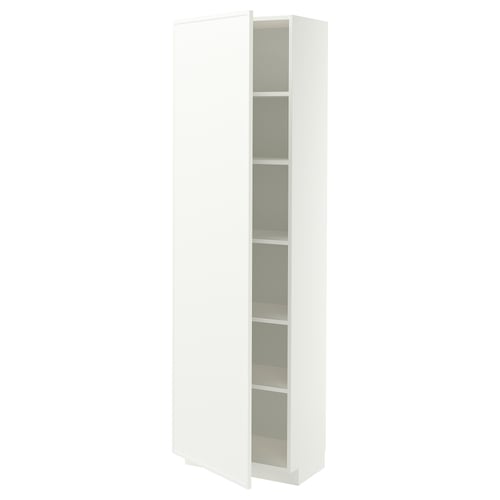 METOD High cabinet with shelves, white/Aspudden matt white, 60x37x200 cm