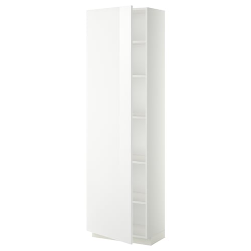 METOD white kitchen cabinet, high gloss, square shape, adjustable shelves.