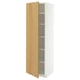 METOD High cabinet with shelves, white/Sinarp oak veneer, 60x60x200 cm