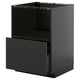METOD / KNIVSHULT Base cabinet f built-in appliances, black-grey/Nickebo matt anthracite, 60x60 cm