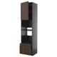 METOD kitchen cabinet, dark brown & grey, wooden top, open compartment, pull-out drawer, two shelves.
